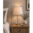 Arezo Gold Table Lamp with Natural Linen Shade