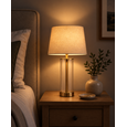 Arezo Gold Table Lamp with Natural Linen Shade