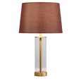 Arezo Gold Table Lamp with Red Gold Linen Shade
