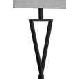 V Design Black Space-Saving Slimline Floor Lamp with Grey Linen Shade