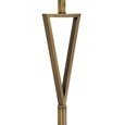 V Design Antique Brass Space-Saving Slimline Floor Lamp with Ivory Linen Shade