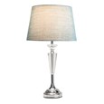 Kwartz Modern Faceted Glass Crystal Chrome Table Lamp with Blue Gold Shade