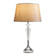 Kwartz Modern Faceted Glass Crystal Chrome Table Lamp with Charcoal Gold Shade