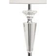 Kwartz Modern Faceted Glass Crystal Chrome Table Lamp with Ivory Linen Shade