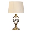 Hepburn Large Barley Twist Antique Brass Table Lamp with Ivory Pleated Shade