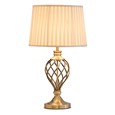 Hepburn Large Barley Twist Antique Brass Table Lamp with Ivory Pleated Shade