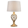 Hepburn Large Barley Twist Antique Brass Table Lamp with Grey Linen Shade
