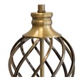 Hepburn Large Barley Twist Antique Brass Table Lamp with Grey Linen Shade