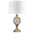 Hepburn Large Barley Twist Antique Brass Table Lamp with Ivory Gold Shade
