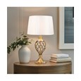 Hepburn Large Barley Twist Antique Brass Traditional Table Lamp with Ivory Pleat
