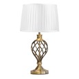 Hepburn Large Barley Twist Antique Brass Traditional Table Lamp with Ivory Pleat