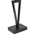 V Design Black Slimline Table Lamp with Ivory Linen Shade