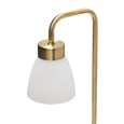 Arch Antique Brass Vintage Industrial Table Lamp with Jasmin Opal Glass Shade