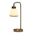Arch Antique Brass Vintage Industrial Table Lamp with St Tropez Glass Shade