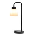 Arch Black Vintage Industrial Table Lamp with Jasmin Opal Glass Shade