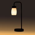 Arch Black Vintage Industrial Table Lamp with Marino Glass Shade