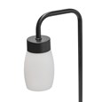 Arch Black Vintage Industrial Table Lamp with Marino Glass Shade