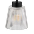 Black Arch Table Lamp with Mandalay Ribbed Clear Glass Shade