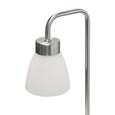 Arch Satin Silver Vintage Industrial Table Lamp with Jasmin Opal Glass Shade