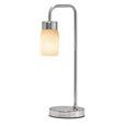 Arch Satin Silver Vintage Industrial Table Lamp with Marino Glass Shade