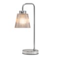 Silver Arch Table Lamp with Mandalay Ribbed Clear Glass Shade