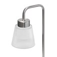 Silver Arch Table Lamp with Mandalay Ribbed Clear Glass Shade