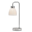 Arch Satin Silver Vintage Industrial Table Lamp with St Tropez Glass Shade