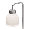 Arch Satin Silver Vintage Industrial Table Lamp with St Tropez Glass Shade