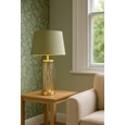 Ashleigh Antique Brass Amber Glass Table Lamp with Sage Green