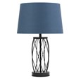 Ashleigh Black (No Glass) Table Lamp with Juniper Blue Shade