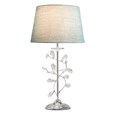 Crystal Glass Leaf Design Modern Chrome Table Lamp with Blue Gold Shade
