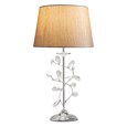 Crystal Glass Leaf Design Modern Chrome Table Lamp with Charcoal Gold Shade