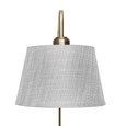 Stratton Antique Brass Swing Arm Plug In Wall Light with Grey Linen Shade