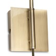 Stratton Antique Brass Swing Arm Plug In Wall Light with Grey Linen Shade