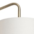 Stratton Antique Brass Swing Arm Plug In Wall Light with Natural Linen Shade