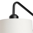 Stratton Matt Black Swing Arm Plug In Wall Light with Natural Linen Shade