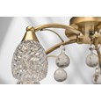 Lismore 5 Light Antique Brass Semi Flush Ceiling Light with Crystal Glass Shades