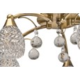 Lismore 5 Light Antique Brass Semi Flush Ceiling Light with Crystal Glass Shades
