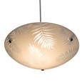 Areca Leaf Glass Ceiling Uplighter Pendant Shade - White & Clear - Easy Fit - Mo