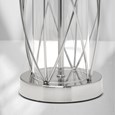 Ashleigh Silver Clear Glass Cylinder Lantern Table Lamp with Grey Linen Shade