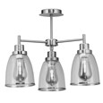 Corsica Silver 3 Light Ceiling Light with Rossi Glass Shades
