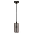 Menari Matt Black Modern Designer Ceiling Pendant with Smoked Glass Shade