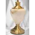 Hepburn Large Cream Marble Effect Table Lamp w/Cream Pleat Shade - Cream & Gold