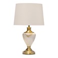 Hepburn Large Cream Marble Effect Table Lamp with Matching Shade - Cream & Gold
