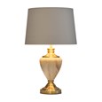 Hepburn Large Cream Marble Effect Table Lamp with Matching Shade - Cream & Gold