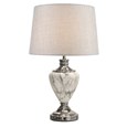 Hepburn Large Grey Marble Effect Table Lamp with Grey Shade - Grey & Silver