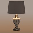 Hepburn Large Grey Marble Effect Table Lamp with Grey Silver Lined Shade - Grey