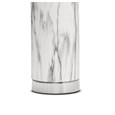 Cylinder Grey Marble Effect Table Lamp with Grey Silver Lined Shade