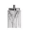 Cylinder Grey Marble Effect Table Lamp with Ivory Pleat Shade