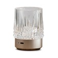 Glass Tumbler Style Rechargeable USB Silver Table Lamp - 3 Brightness Settings